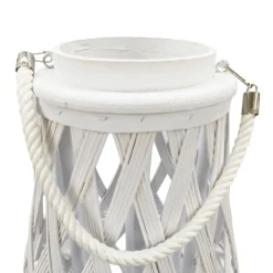 Laterne Bambus 39 x 77 cm weiss