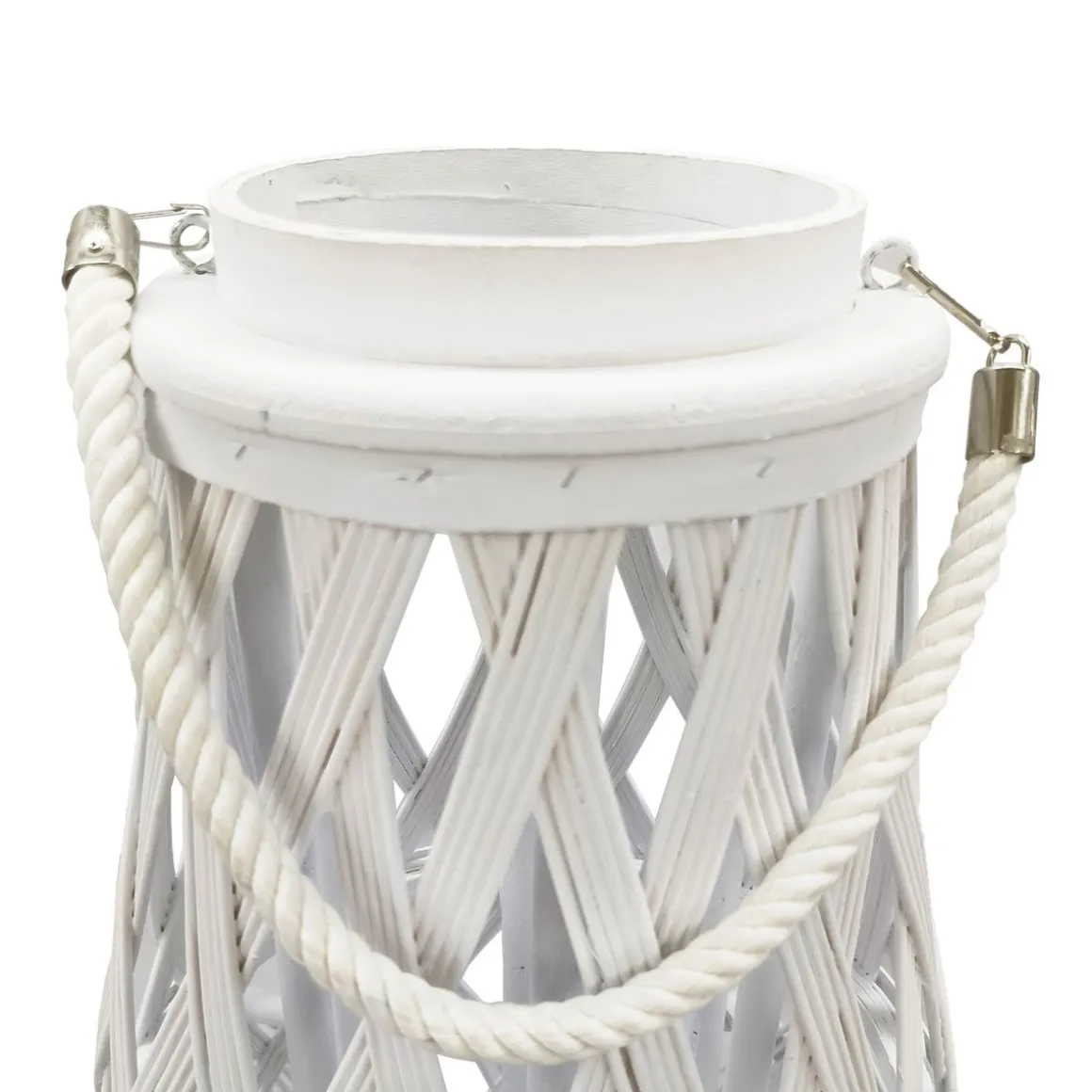 Laterne Bambus 39 x 77 cm weiss