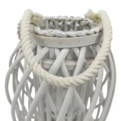Laterne Bambus 26 x 40 cm weiss