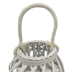 Laterne Bambus 26 x 40 cm weiss