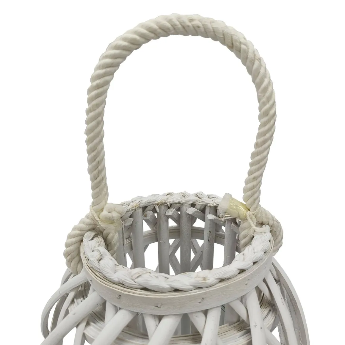 Laterne Bambus 26 x 40 cm weiss