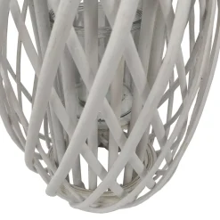 Laterne Bambus 26 x 40 cm weiss