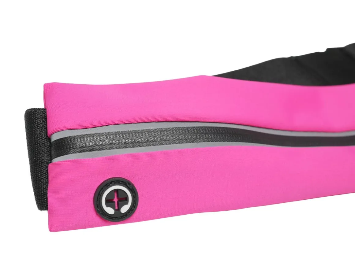 Laufgürtel 2 Fächer 65 - 121 cm pink/schwarz