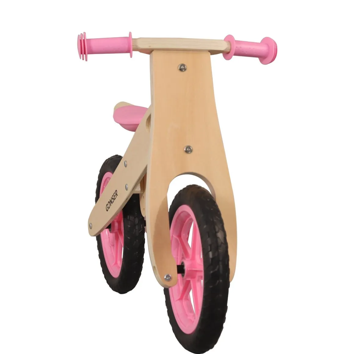 Laufrad Holz 12" pink/natur