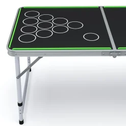 LED Beer-Pong Tisch mit Kühltasche 240 x 60 cm