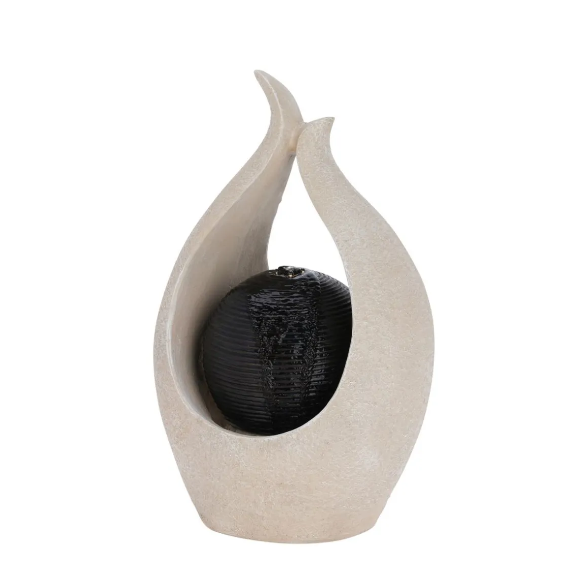 LED Brunnen 40 cm beige/schwarz
