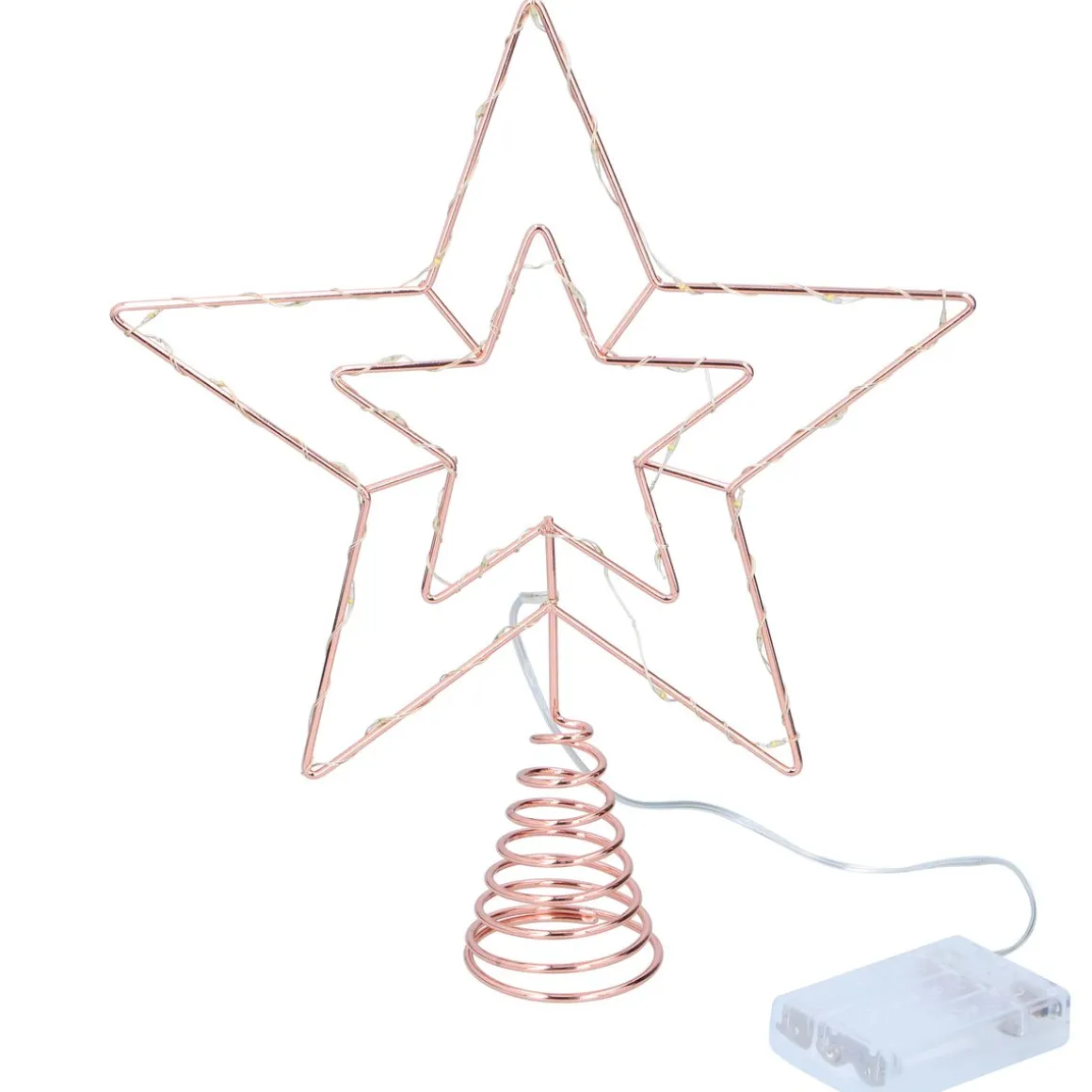 LED Christbaumspitze roségold