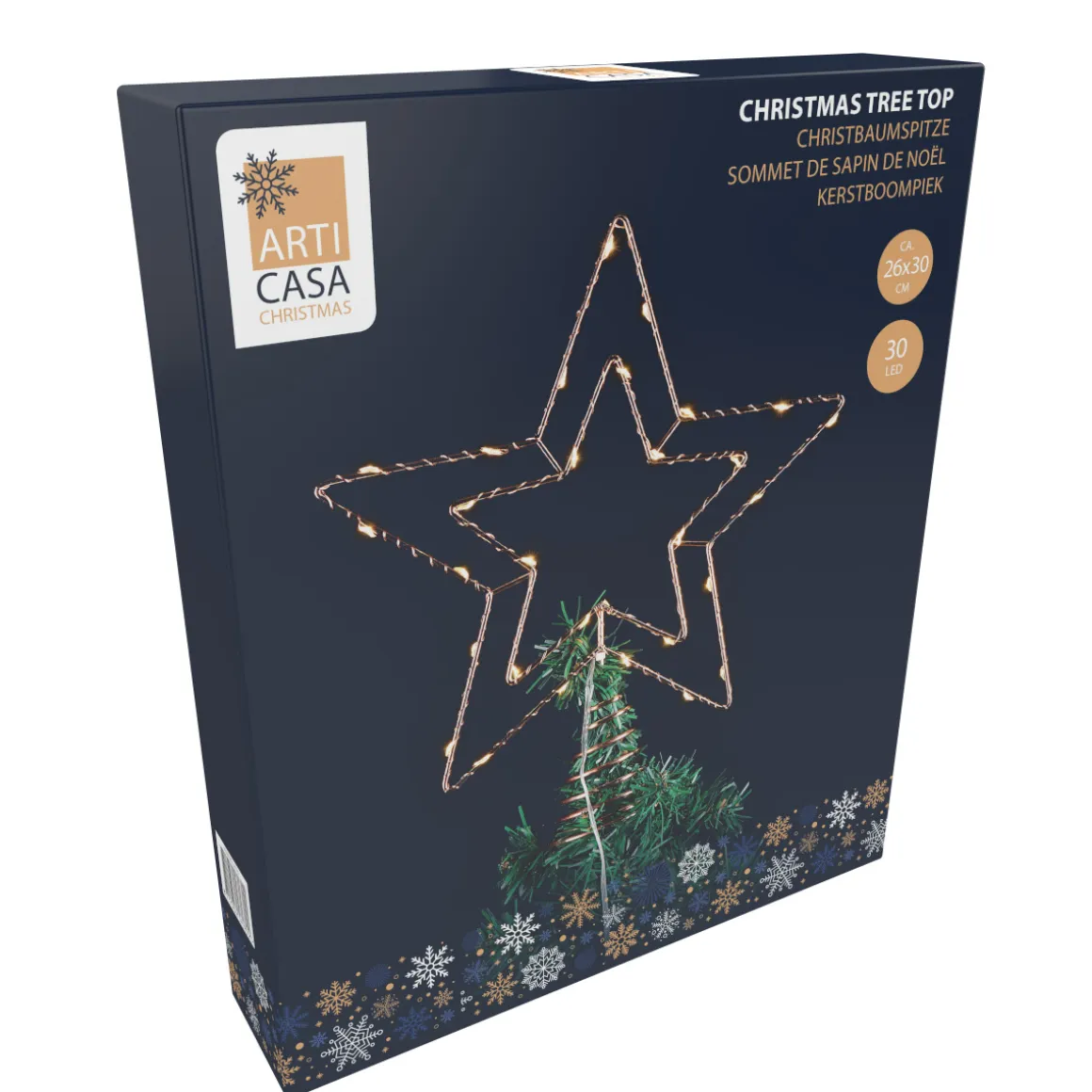 LED Christbaumspitze roségold