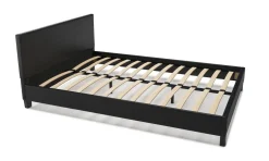 Lederbett DOZE 140 x 200 cm schwarz
