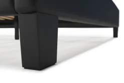 Lederbett DOZE 140 x 200 cm schwarz