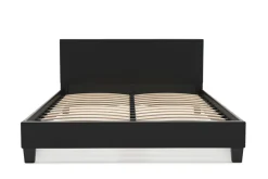 Lederbett DOZE 140 x 200 cm schwarz