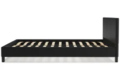 Lederbett DOZE 160 x 200 cm schwarz