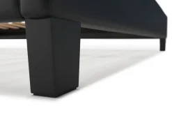 Lederbett DOZE 160 x 200 cm schwarz