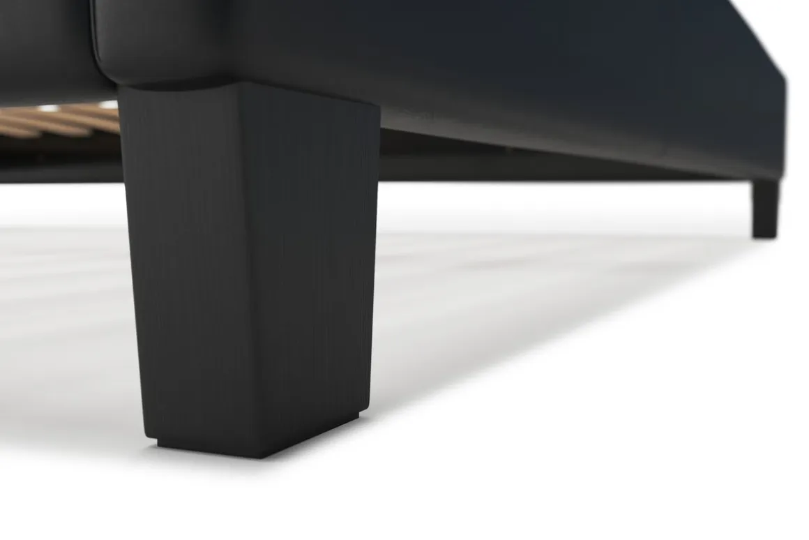 Lederbett DOZE 160 x 200 cm schwarz