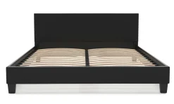 Lederbett DOZE 160 x 200 cm schwarz