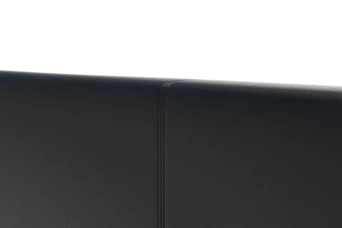 Lederbett DOZE 180 x 200 cm schwarz