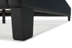 Lederbett DOZE 180 x 200 cm schwarz