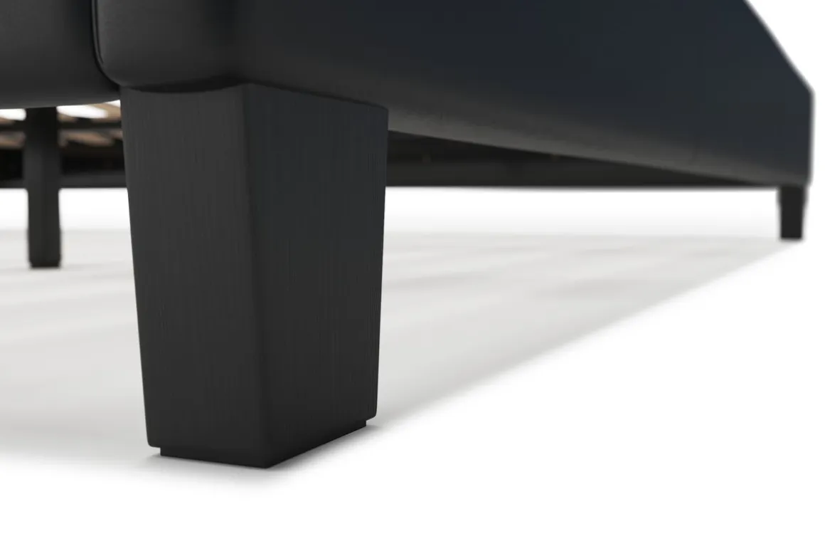 Lederbett DOZE 180 x 200 cm schwarz