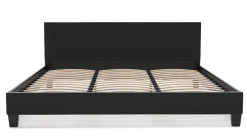 Lederbett DOZE 180 x 200 cm schwarz