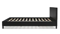 Lederbett DOZE 180 x 200 cm schwarz