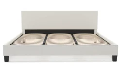 Lederbett DOZE 180 x 200 cm weiss