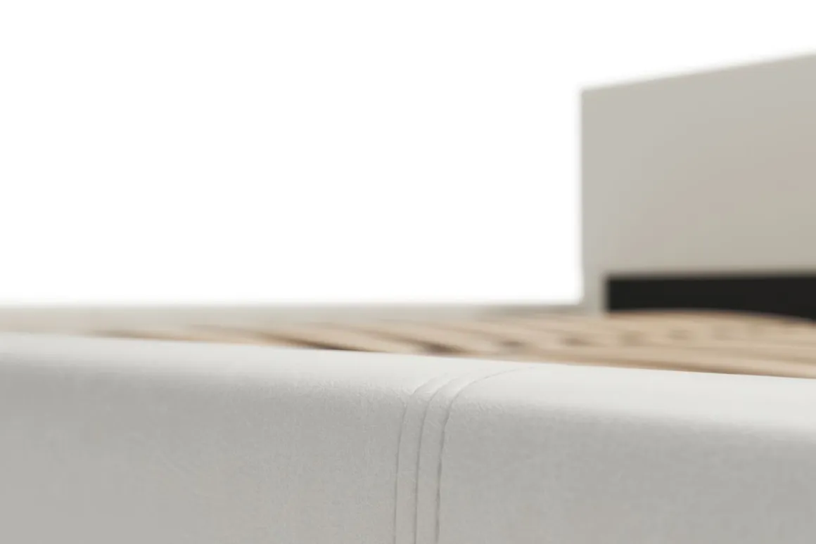 Lederbett DOZE 180 x 200 cm weiss