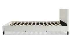 Lederbett DOZE 180 x 200 cm weiss