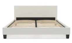 Lederbett DOZE 160 x 200 cm weiss