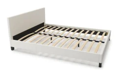 Lederbett DOZE 160 x 200 cm weiss