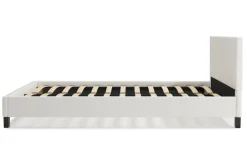 Lederbett DOZE 160 x 200 cm weiss