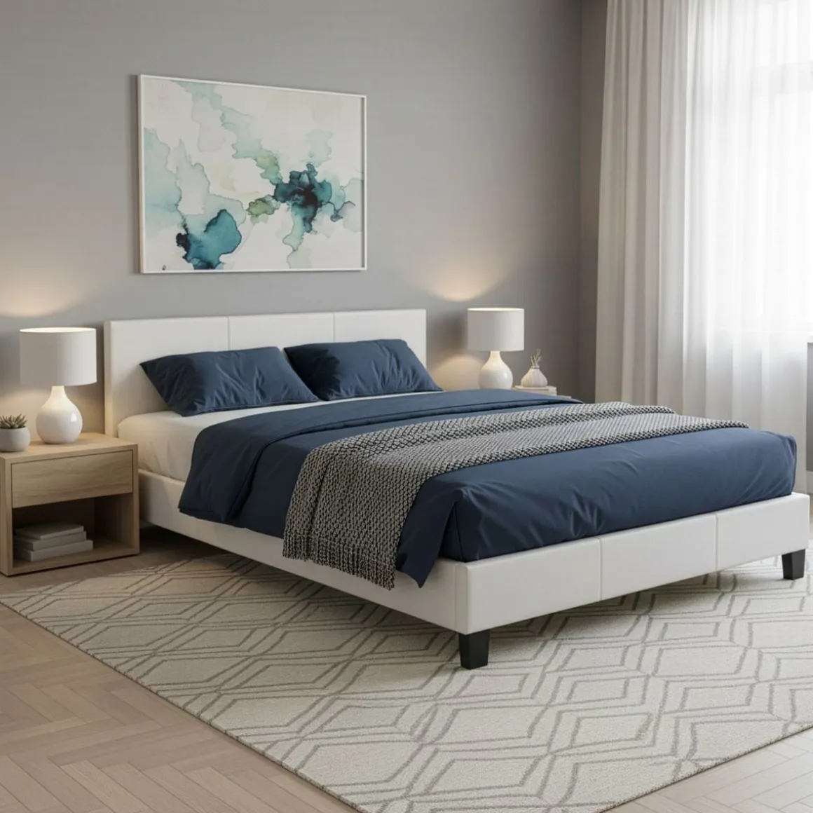 Lederbett DOZE 140 x 200 cm weiss | GONSER.CH