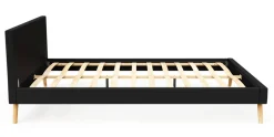 Lederbett ELVAR 140 x 200 cm schwarz