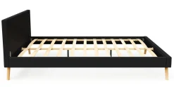 Lederbett ELVAR 160 x 200 cm schwarz