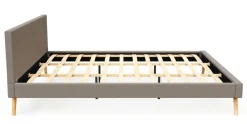 Lederbett ELVAR 180 x 200 cm taupe