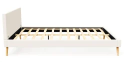Lederbett ELVAR 140 x 200 cm weiss