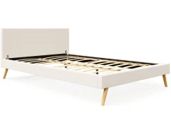 Lederbett ELVAR 140 x 200 cm weiss