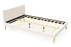 Lederbett ELVAR 140 x 200 cm weiss
