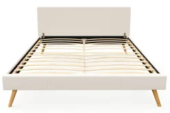 Lederbett ELVAR 160 x 200 cm weiss