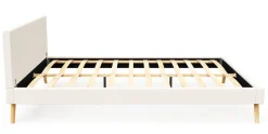 Lederbett ELVAR 160 x 200 cm weiss
