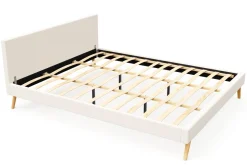 Lederbett ELVAR 180 x 200 cm weiss | GONSER.CH