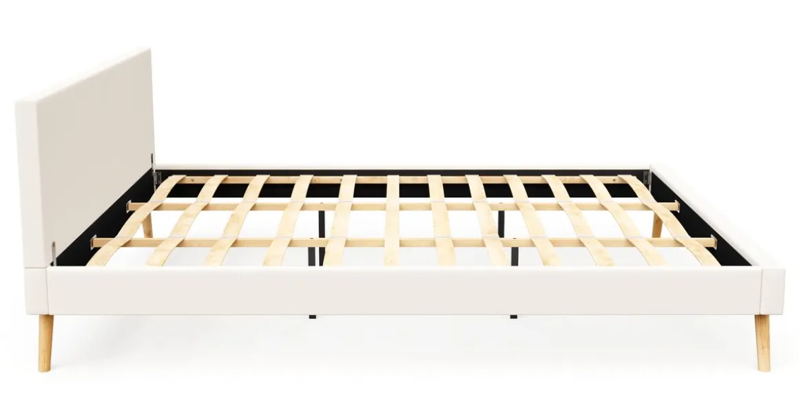 Lederbett ELVAR 180 x 200 cm weiss | GONSER.CH