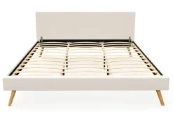 Lederbett ELVAR 180 x 200 cm weiss | GONSER.CH