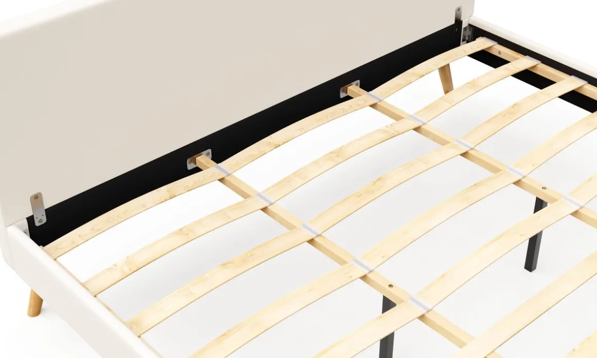 Lederbett ELVAR 180 x 200 cm weiss | GONSER.CH