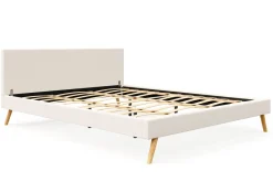 Lederbett ELVAR 180 x 200 cm weiss | GONSER.CH