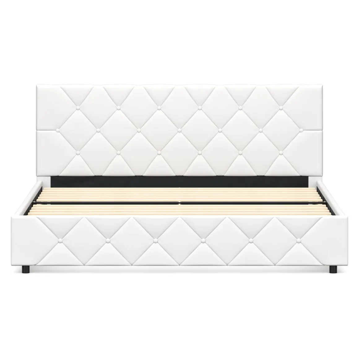 Lederbett HILTON 160 x 200 cm weiss