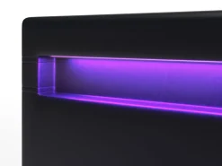 Lederbett LED DREAM 140 x 200 cm schwarz