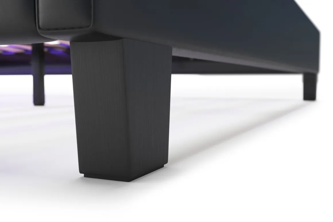 Lederbett LED DREAM 140 x 200 cm schwarz