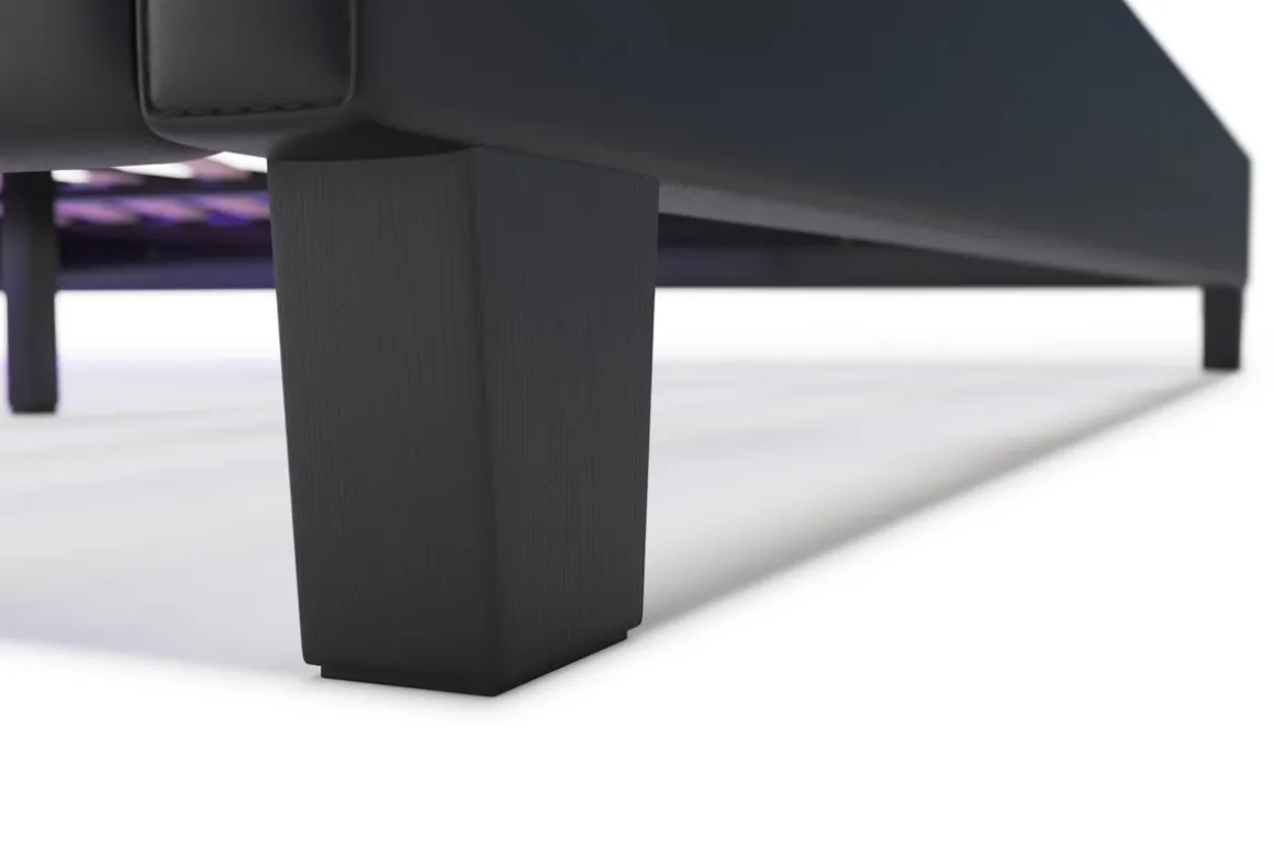 Lederbett LED DREAM 180 x 200 cm schwarz