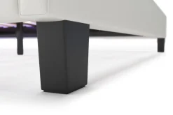 Lederbett LED DREAM 140 x 200 cm weiss