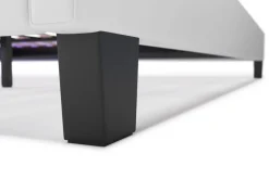 Lederbett LED DREAM 180 x 200 cm weiss